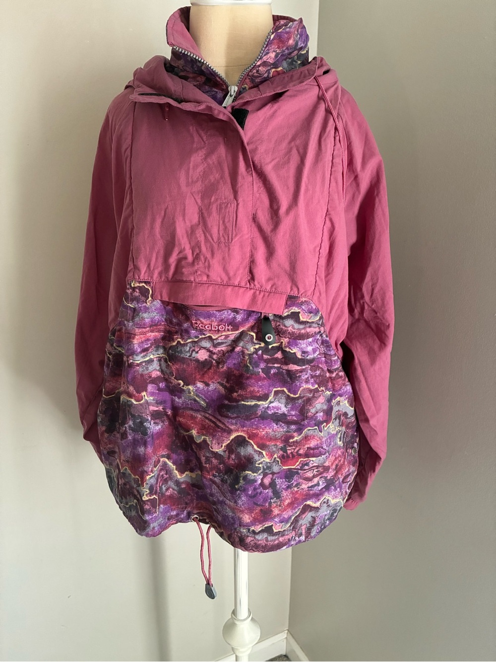 Vintage 90s Reebok Colorblock Gorpcore Purple Windreaker Medium